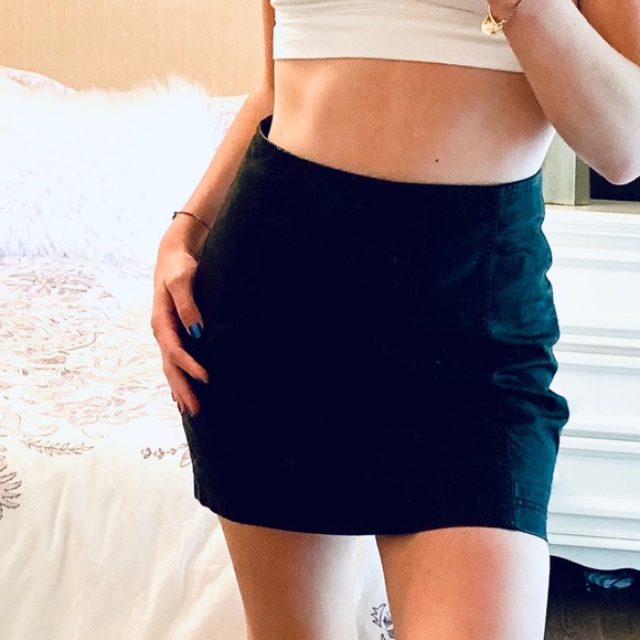 FREE PEOPLE BLACK LEATHER SKIRT - Picture 2 of 4